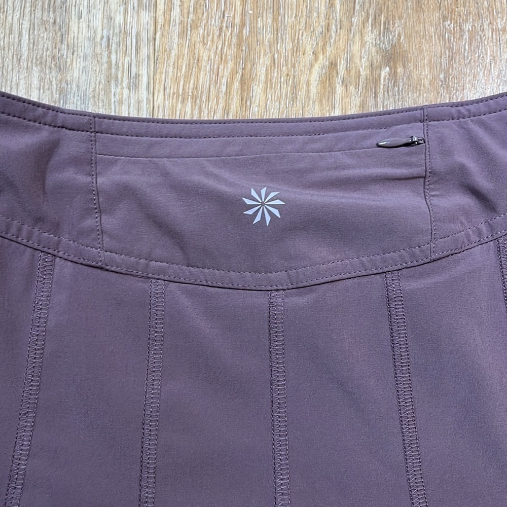 Athleta Skort Women's 2 Purple Brown Pocket Drawstring Athletic Performance - Picture 7 of 16